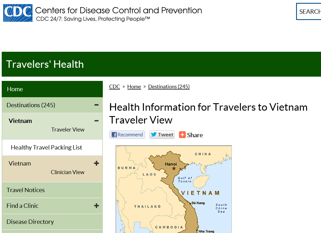 vietnam travel advice cdc